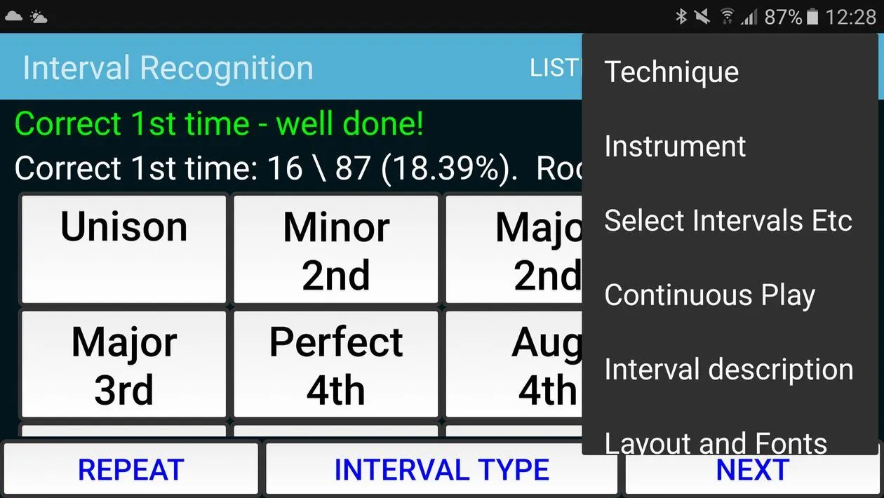 Interval Recognition - ear training app for Android